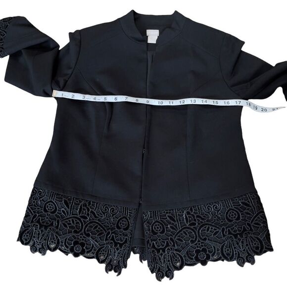 CHICO’S Lace Hem Ponte Jacket Size 0 (4) - Picture 10 of 16